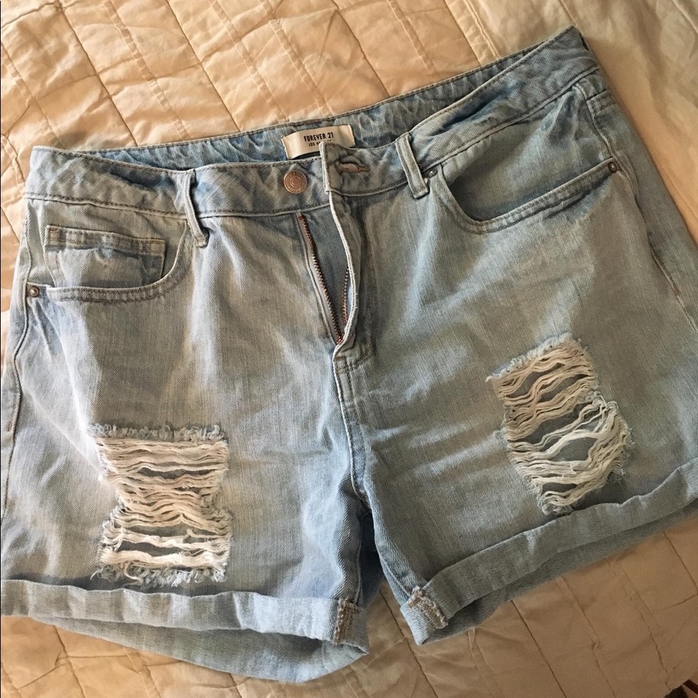 Boyfriend style jean shorts